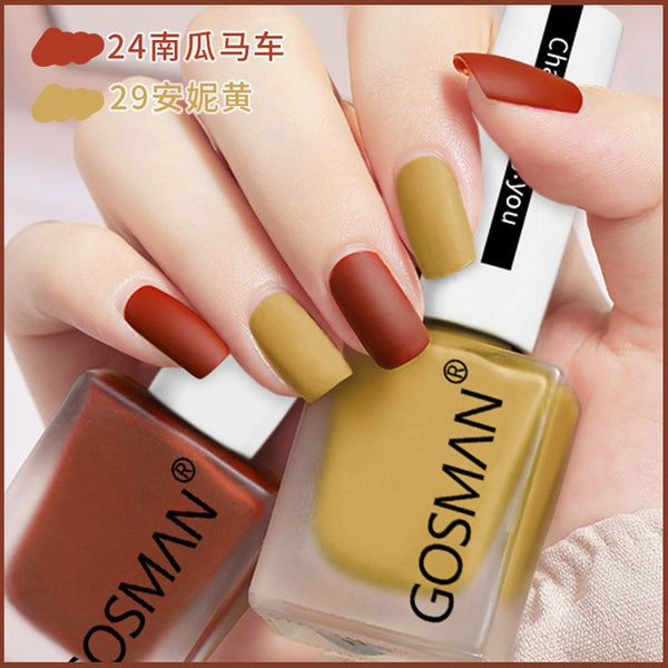Quick-drying matte nail polish matte matte surface cannot be peeled autumn and winter pumpkin color bean paste red shows hand white versatile color