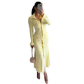 French chic knitted dress -  autumn/winter new arrival - high-end long sleeve, cinched waist, elegant dress