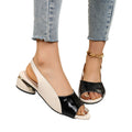2026 summer new arrival: plus size women's chunky heel peep-toe ankle strap fashion sandals - export quality, color block design