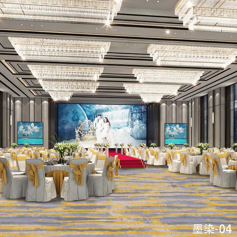 Custom carpets for hotel banquet halls, corridors, and aisles - fire-retardant, full-spread nylon printed carpets for restaurants and dining rooms