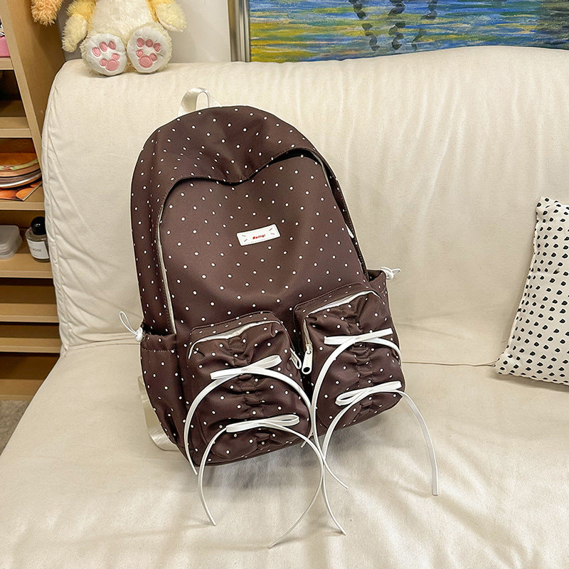 Factory direct backpacks: trendy japanese polka dot design, high-value travel gear, promotional gifts, and backpacks