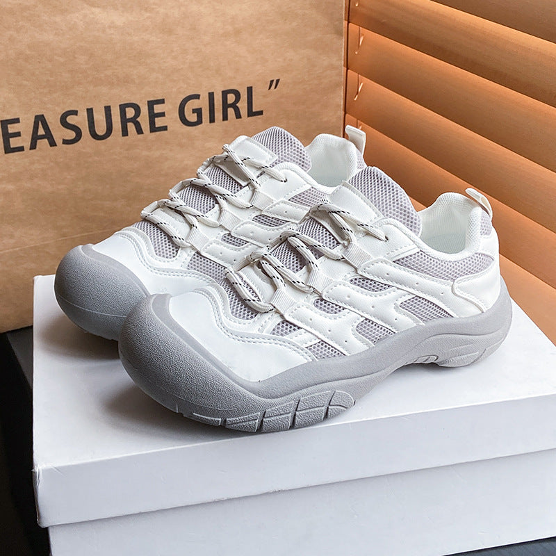 Ugly cute lightweight hiking women's casual 2026 spring and summer new arrivalthick soleeasiest for match round toe spring sports dad shoes for women