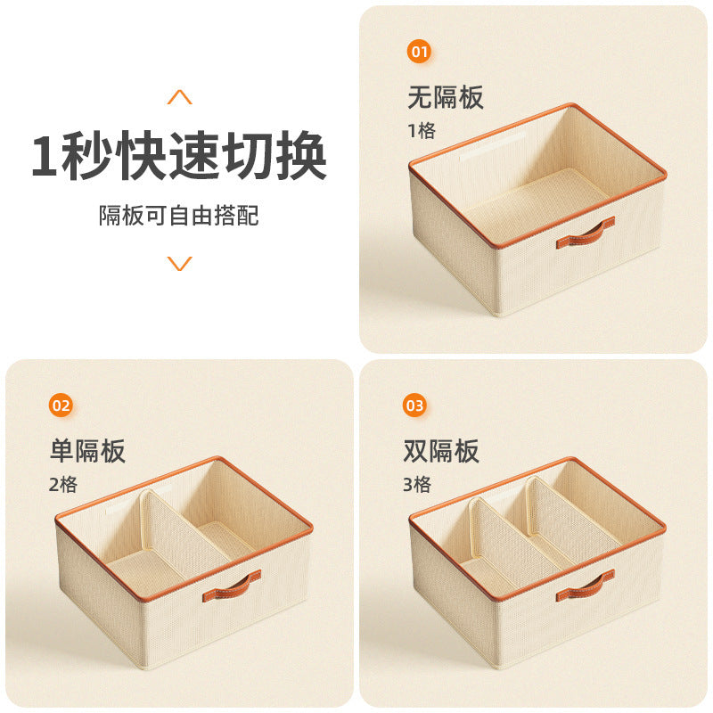 Clothes storage box Foldable underwear storage box Wardrobe sorting storage box Household clothing storage artifact