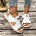 Export cross-border plus size women's shoes thick sole women's  new arrival plaid open toe sandals cut outcasual plus size sandals