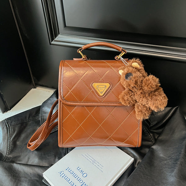 20204 New Oxford cloth chain rhombus oblique span bag, high-end versatile fashion tote underarm shoulder bag
