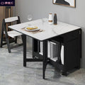 Movable foldable dining table small apartment dining table multifunctional for home high-end solid wood table foldable dining table and chairs