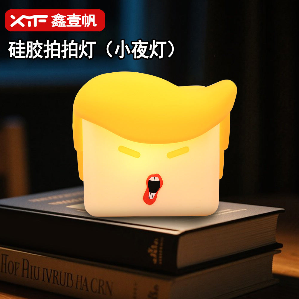 Creative silicone pat light, night light USB charging, bedroom with sleep for 30 minutes, timed soft light, eye protection night light