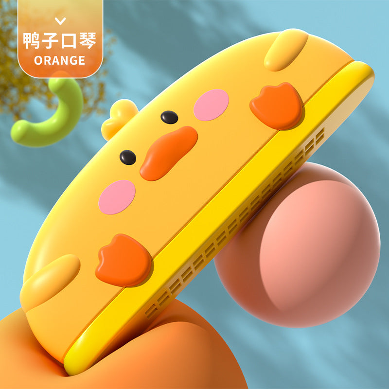 Silicone washable harmonica - beginner's toy, educational musical instrument, playable cartoon mini harmonica