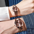 Mcykcy watch tungsten steel men's watch digital round quartz watch quartz gold and silver gold stainless steel