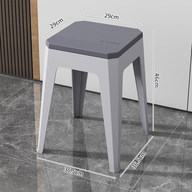 Household plastic small stool thickened creative bench two-color dining table stool spare stool strong and stackable for easy storage