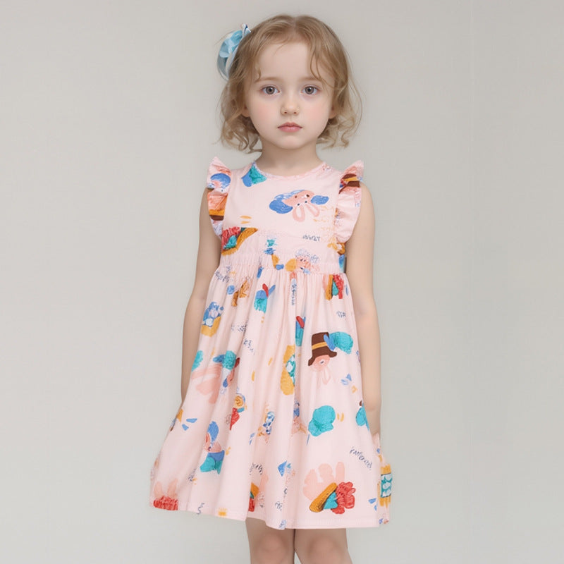New girls' summer floral dress - kids' princess sundress - beach dress - summer cotton silk cami dress -  collection
