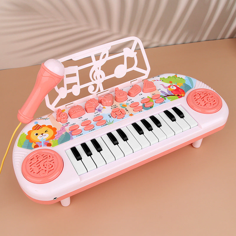 Tiktok hot seller: kids' multifunctional electronic keyboard toy with microphone - beginner-friendly piano for girls ages 0-6