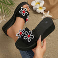 plus size flip-flops for women, 2025 summer european and american style, temu hot-selling outdoor rhinestone flower sandals