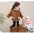 Girlwinterfleece outwearkids baby fur new arrivaltops style thickenedheattech lamb all-in-one winter clothing