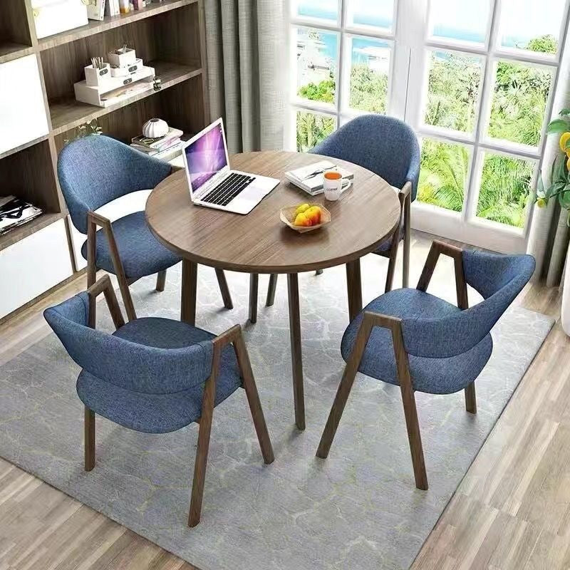 A brief discussion on table and chair combination coffee shop milk tea shop round table office casual small apartment dining table scandinavianfor home