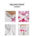 Girls' export dress set: pink gradient tank dress with butterfly print, long-sleeved outerwear, two-piece kids' outfit