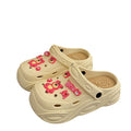 Evathick sole crocs women's summer outwearnon-slip2024new arrival stomping on shit beach baotou half cool slippers
