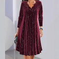 fall/winter new european and american fashion v-neck long sleeve sequin dress for women