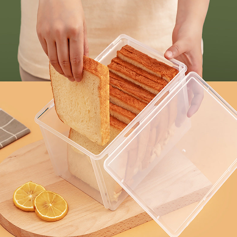 Household crisper food grade refrigerator special transparent plastic toast bread storage box kitchen refrigerator storage box