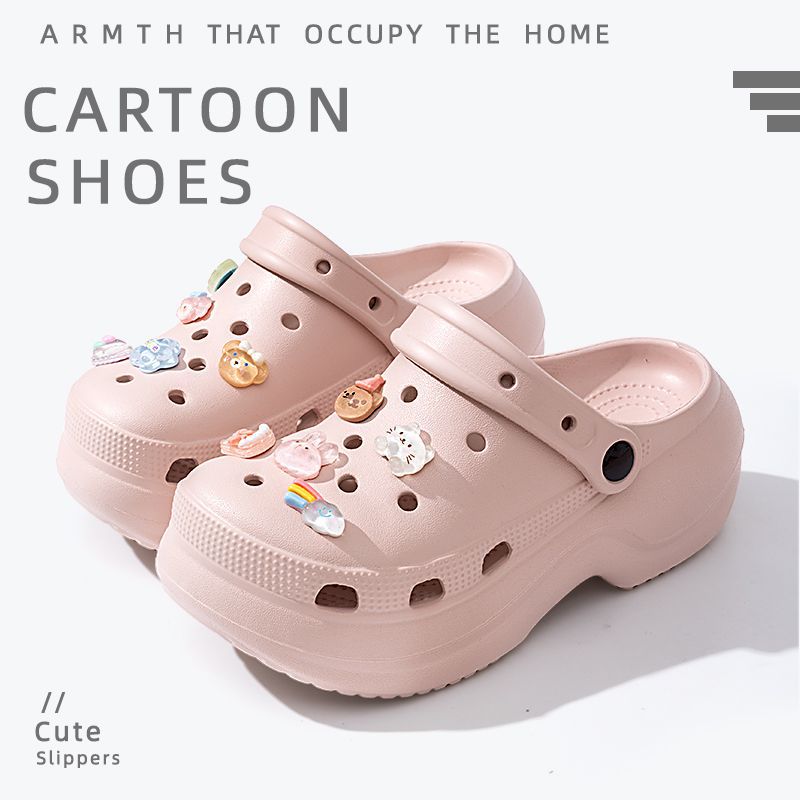 Thick sole crocs women's toe cap non-slip deodorizing filter not tired feet summer 2025 new arrivalfashion slippers women's outwear