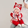 Festive new year outfit for baby: chinese new year clothes, full month, 100-day celebration, first birthday cotton-padded jumpsuit, red romper, fleece-lined outdoor cotton-padded coat