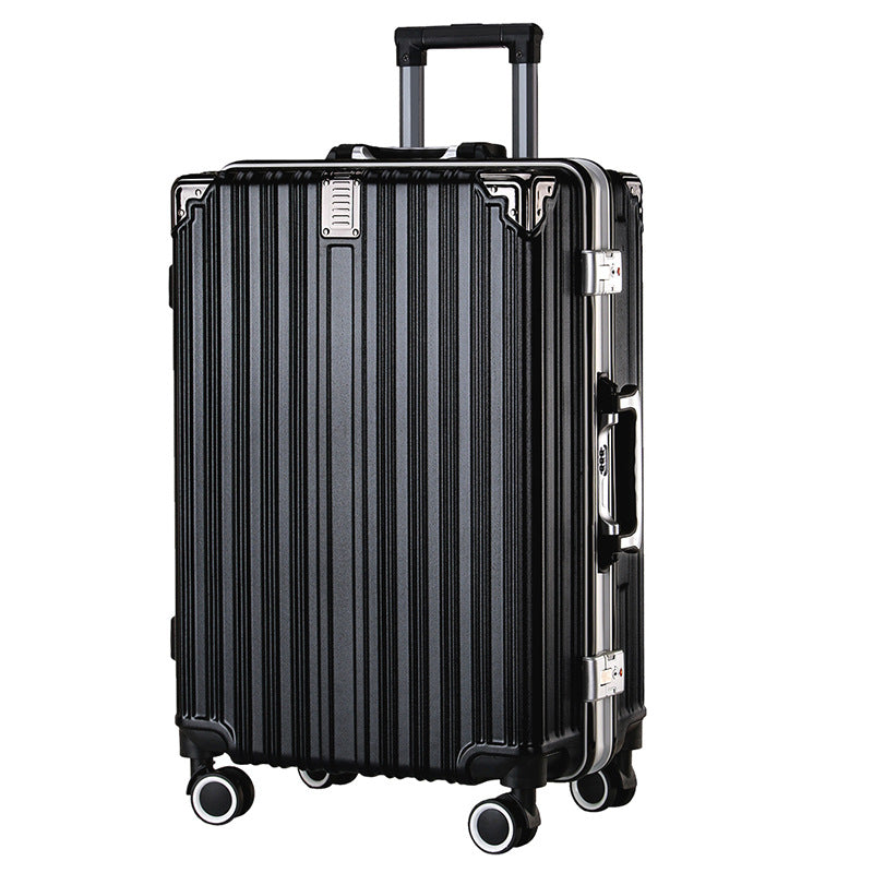 Rod aluminum frame trolley case charging kangaroo suitcase female password universal wheel 24 scratch-proof fashion business travel case