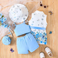 european and american new arrival: fashionable and trendy girls' 4-piece set - suit, hat, and shorts - cross-border exclusive girls' outfit