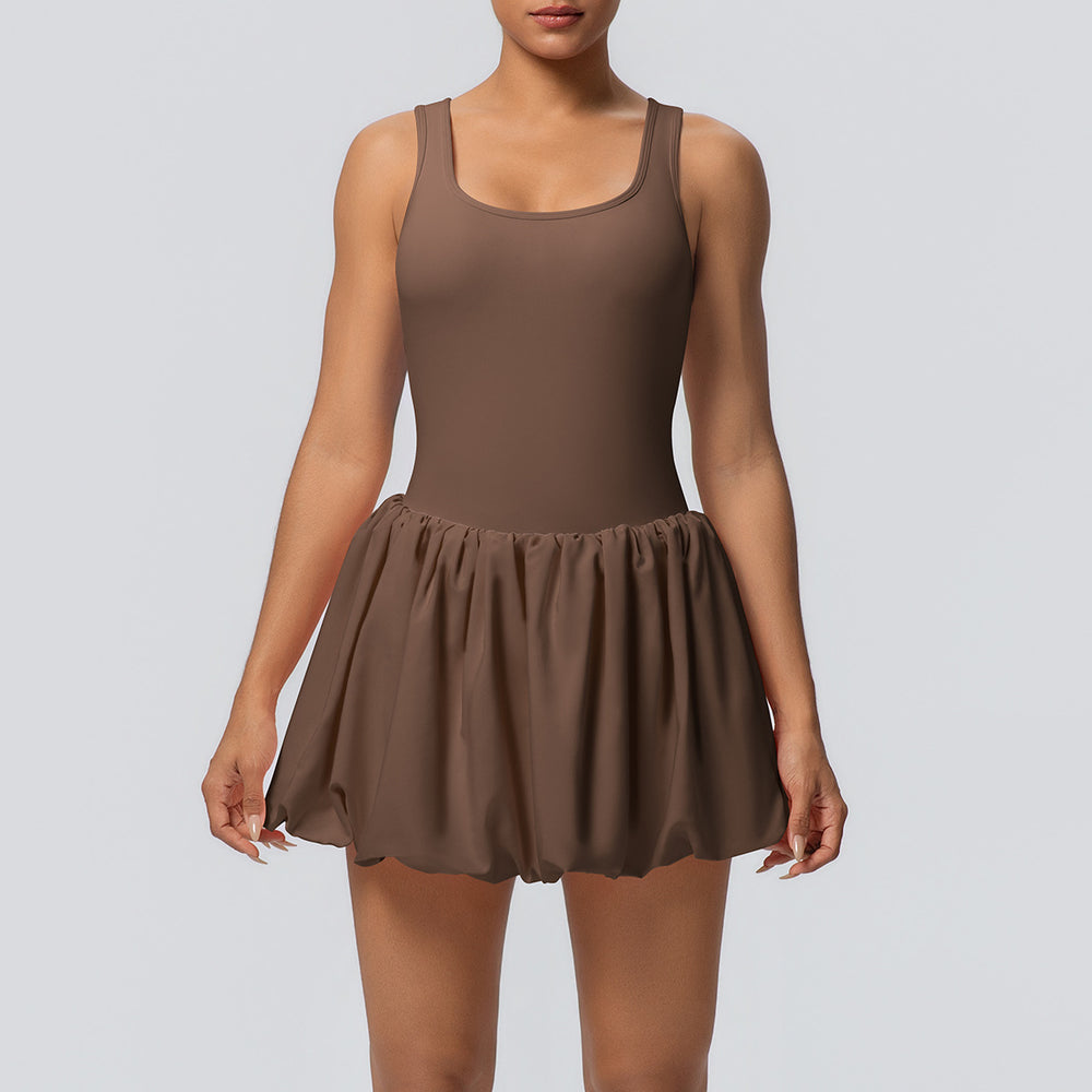 fashionnew arrival nude fake two-piece sports dress fashion tape bottom outdoor running fitness tennis skirt