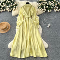 Frenchclassyheavy industry beadingstereoflowerslong sleevesdress women's autumn strap waist slimming look single breasted long skirt