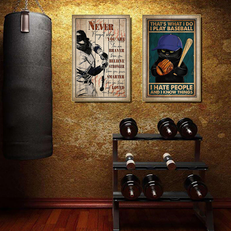 American retro baseball poster decorative painting gym gym hanging painting inspirational sports theme bar mural