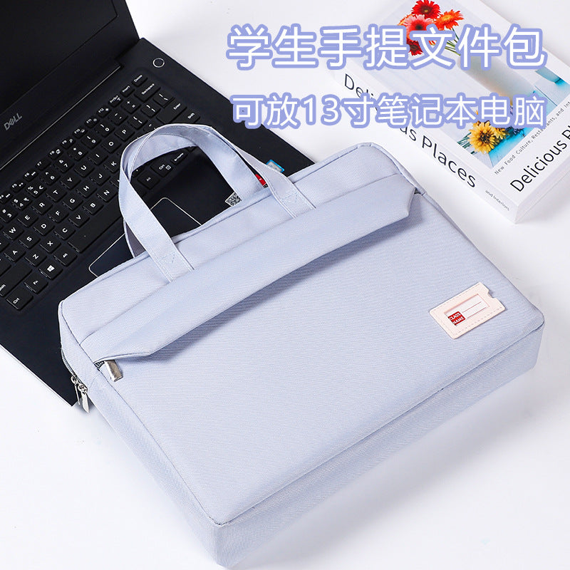 Student tutoring bag canvas laptop backpack tote document bag conference printed material bag large capacity waterproof briefcase