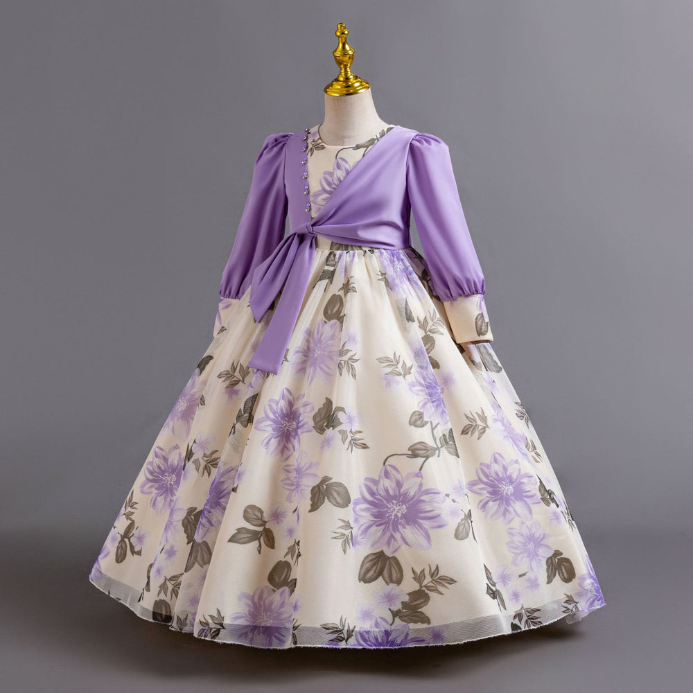 Export chiffon new arrivalkids dress pattern long sleeves princess dress little girl dresschildren dress