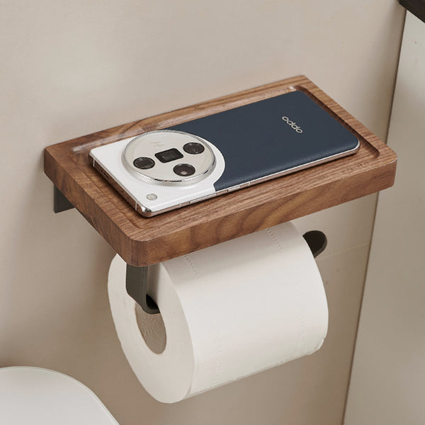 Walnut toilet toilet carton wall-mounted toilet paper shelf toilet solid wood tissue box pumping roll paper shelf
