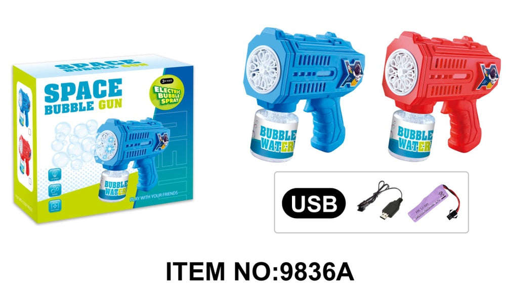 2024 new kids' automatic bubble machine with lights - transparent, handheld, leak-proof, cool mechanical bubble gun
