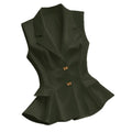 Amazon fashion cross-border women's sleeveless waist ruffles hem elegant work clothing vest