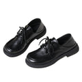 plus sizethick soletie back loafers for women spring & fallnew arrivaltie backjkflats black british small leather shoes