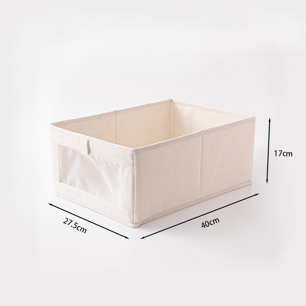 Windowable transparent storage removable storage box household bedroom clothes finishing foldable simple storage box