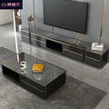 Accessible luxury slate tv cabinet coffee table combination classy luxury small apartment tempered glass new arrival tv cabinet floor cabinet