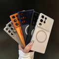 Two-tone color magnetic phone case with matte premium lens protector for samsung s26 ultra & s25 ultra