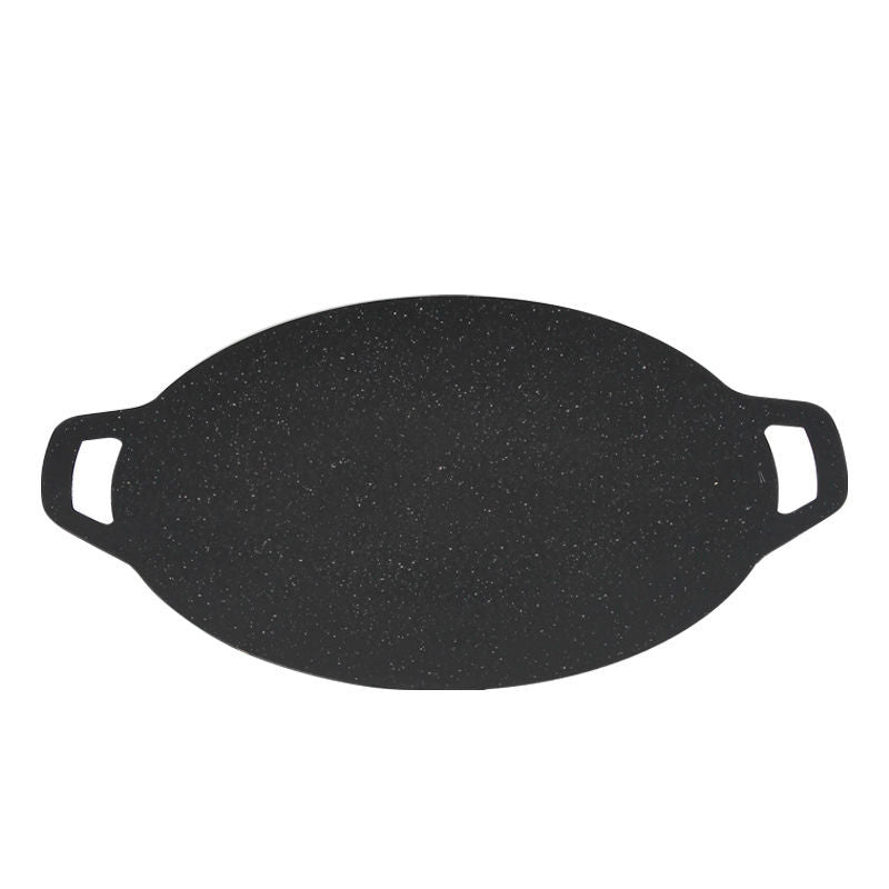 Outdoor korean style baking dish medical stone teppanyaki non-stick frying pan bbq pan for home convenient cassette stove barbecue pan