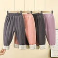 School uniform essential: autumn/winter kids' cotton pants - boys' warm & cold-proof trousers, three-layer fleece-lined & extra thick girls' leggings