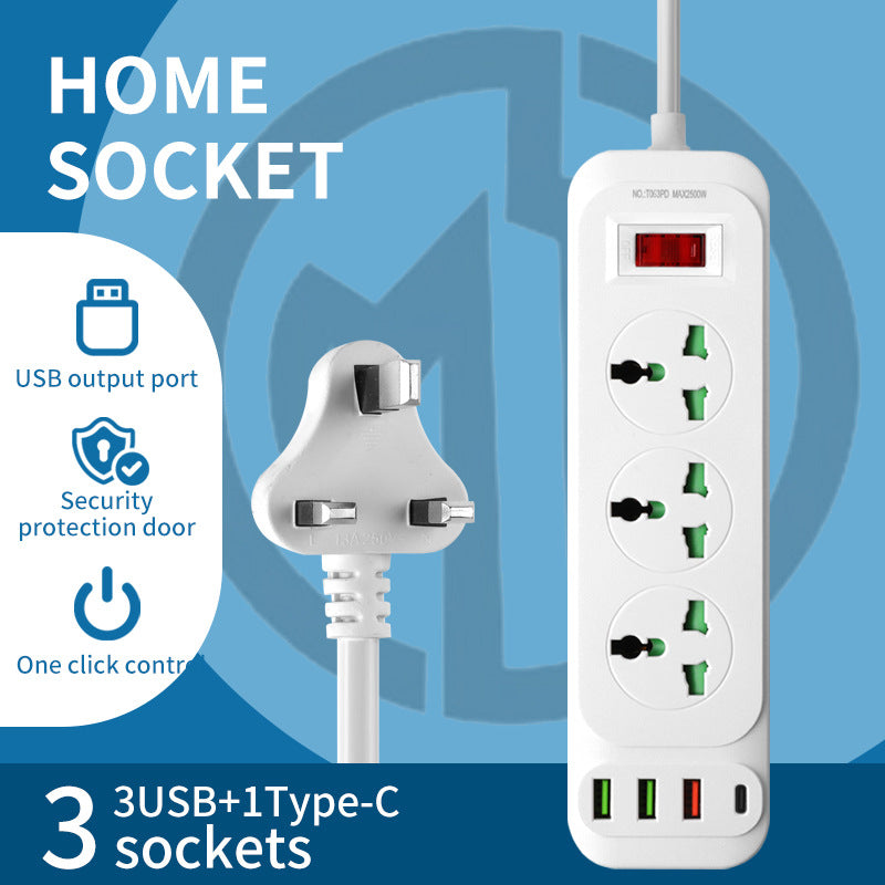 Overload switch british standard socket american standard european hong kong version drag board wireless international neutral sub-control plug strip plug-in board