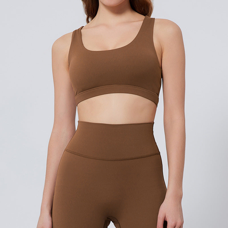 European and american new style running sports vest women's shockproof support cross yoga bra breathable high-intensity sports underwear