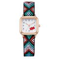 New braided cord square watch - versatile, mori girl style, fresh & cute, high-value, student-friendly, minimalist quartz watch - wholesale