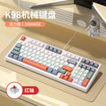 Longweishi k98 illuminated wired rgb mechanical keyboard - 98-key layout, customizable gaming e-sports keyboard (blue switch/red switch options)
