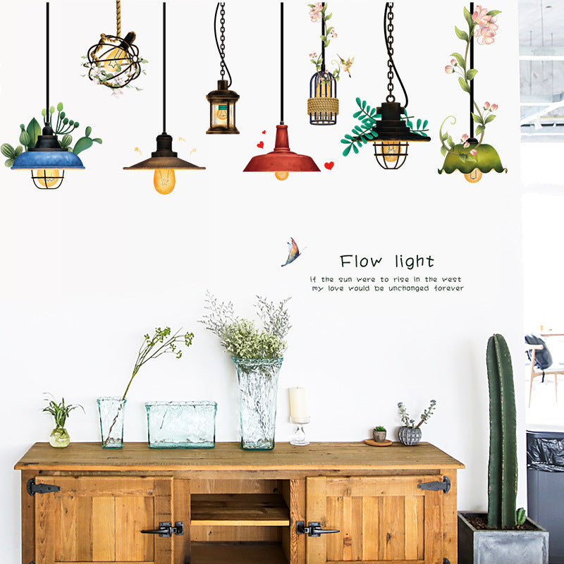Zhonglan retro ins chandelier, living room sofa dining room study bedroom entrance TV background wall sticker SK9364