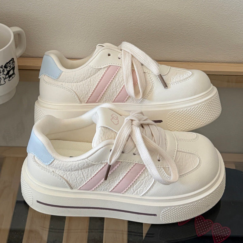 Campus style thick-soled sneakers for women 2026new arrivalspringwhite shoes for women's shoes easiest for match student bread shoes trendy shoes