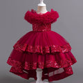Performance costumes, wedding dresses, large tails, puffy mesh skirts, dresses, children's clothing, popular kids princess dresses for girls