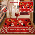 Horse year red entrance door mat 2026 new arrival festive non-slip dust removal abrasion resistant foot mat entrance door carpet