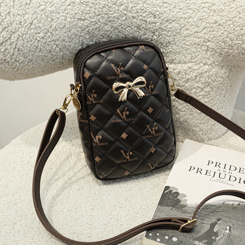 Retro old flower shoulder bag 2024 new  women's bag ladies bags women's high-end mobile phone bag